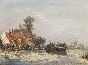 Johan Barthold Jongkind River near Rotterdam Spain oil painting artist
